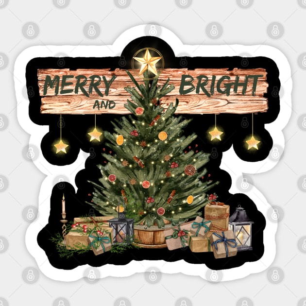 Merry and Bright Sticker by LylaLace Studio